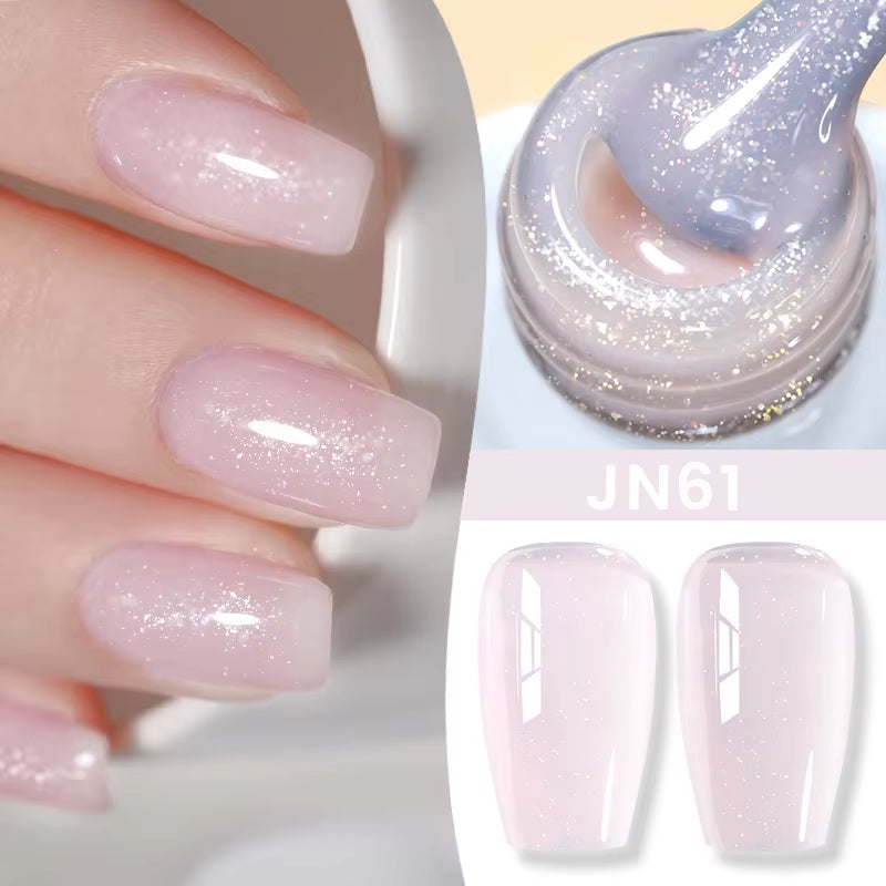 10Ml Jelly Nude Gel Nail Polish 50 Colors Semi Transparent Nail Art Nail Supplies Soak off UV LED Nails Gel Varnish