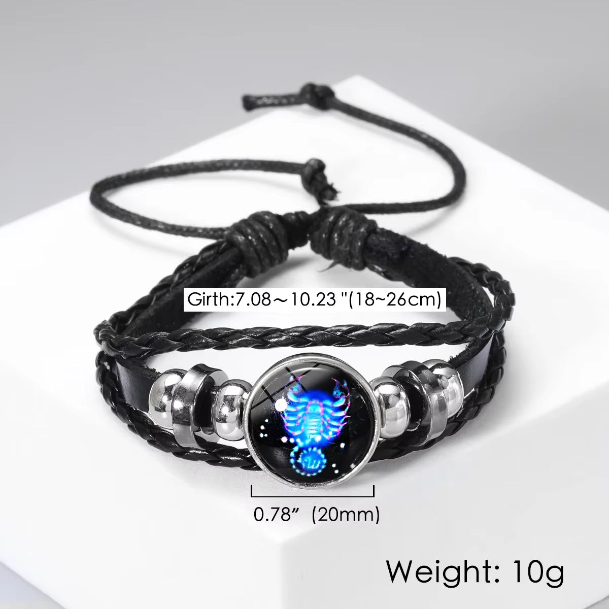 Luminous Zodiac Sign Charm Bracelets for Men and Women - Vintage Multilayer Leather Wrap Bangle - Ideal Birthday Gift