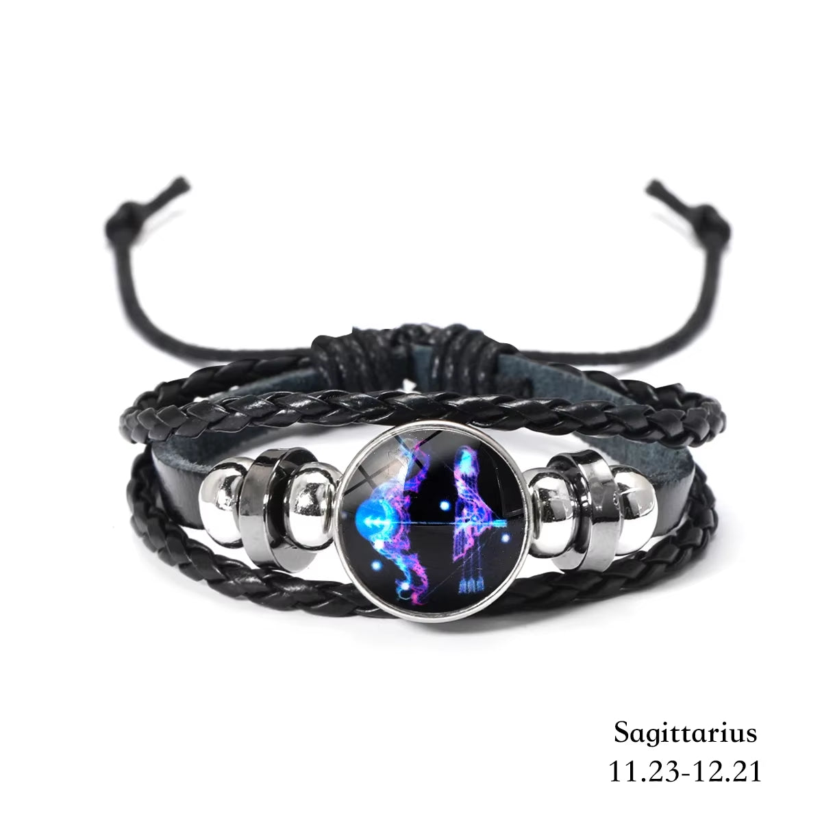 Luminous Zodiac Sign Charm Bracelets for Men and Women - Vintage Multilayer Leather Wrap Bangle - Ideal Birthday Gift