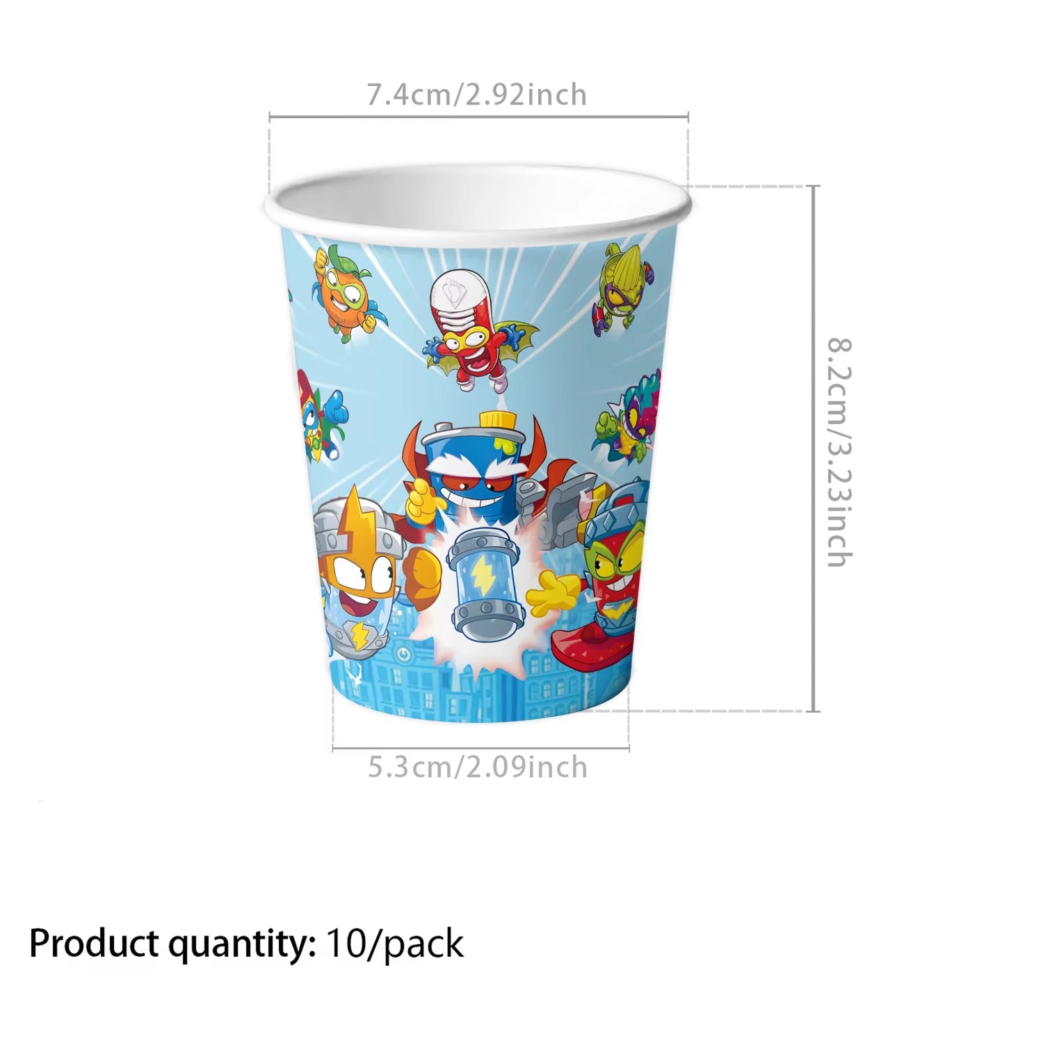 Superzings Cartoon Themed Birthday Party Disposable Tableware Set - Tablecloth, Plates, Cups, Napkins, and Favor Gifts