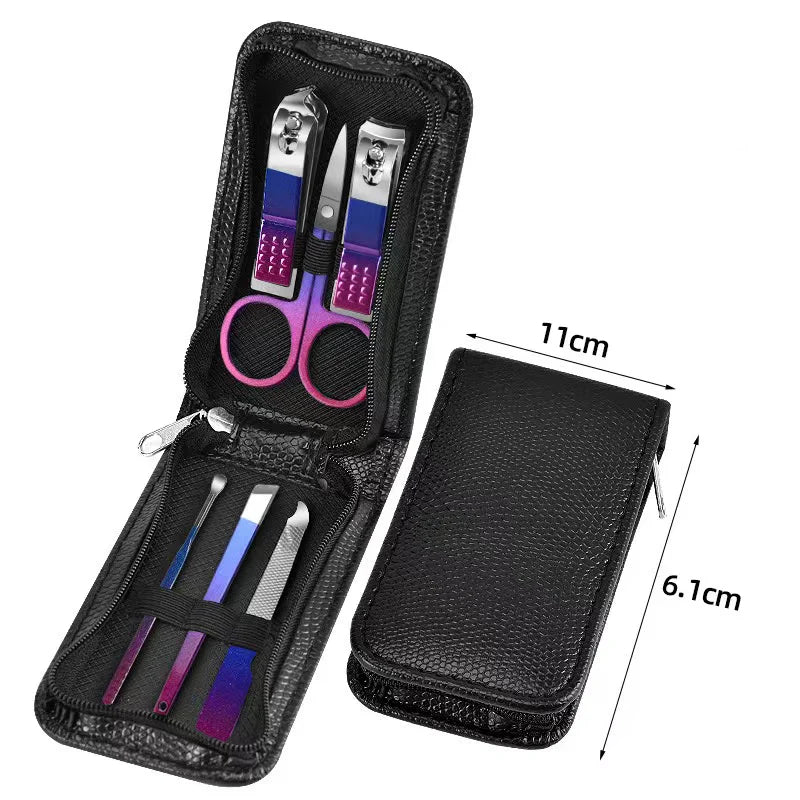 Professional Stainless Steel Manicure and Pedicure Set - 6 to 18 Pieces with Travel Case, Nail Clipper, and Scissors