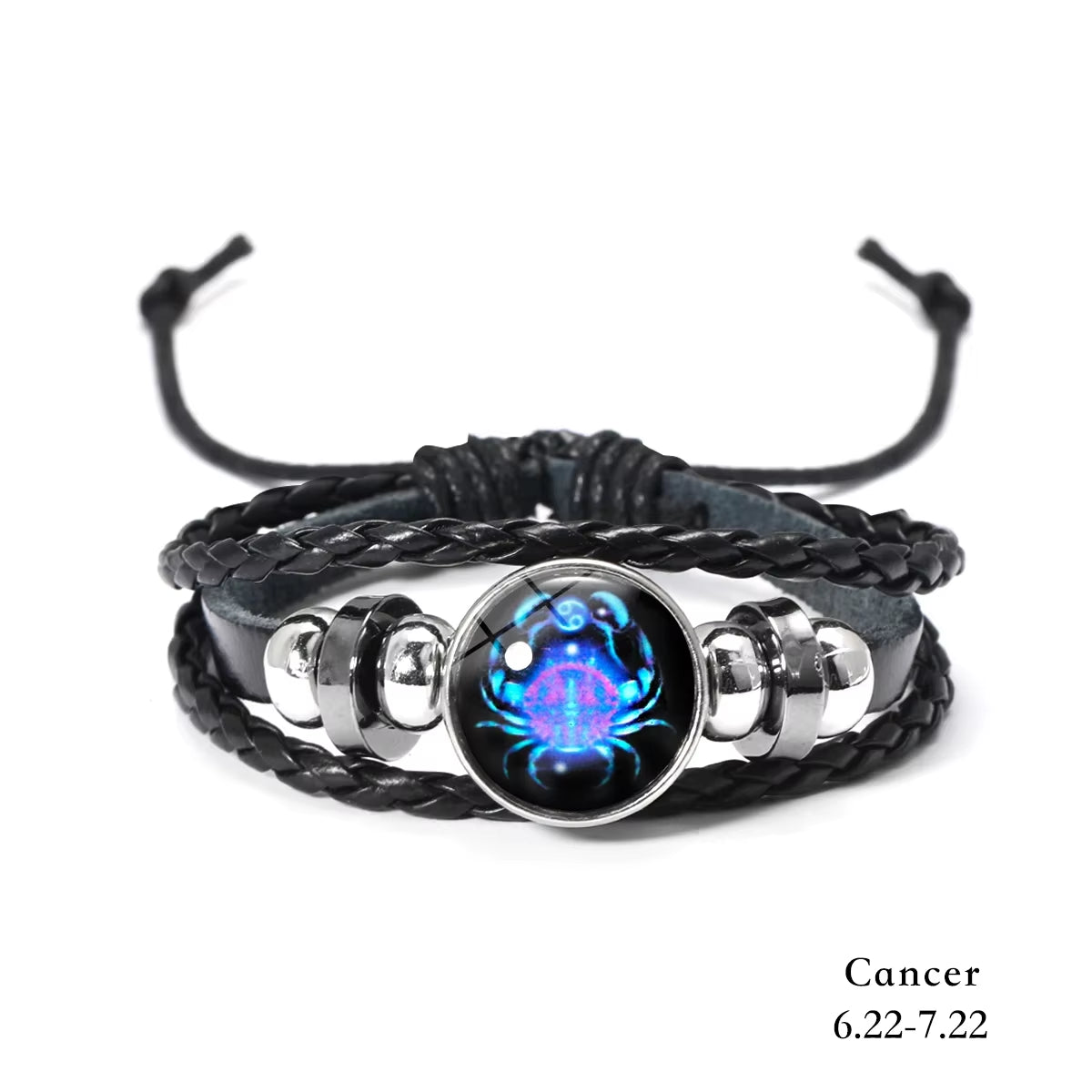 Luminous Zodiac Sign Charm Bracelets for Men and Women - Vintage Multilayer Leather Wrap Bangle - Ideal Birthday Gift